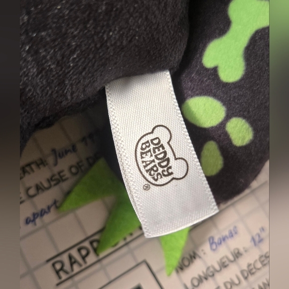 Deddy Bears Bones Plush Toy w/ Bag & Autopsy Report Creepy Collectible - Picture 12 of 14